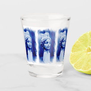 Ice Blue Sculpture Shot Glass