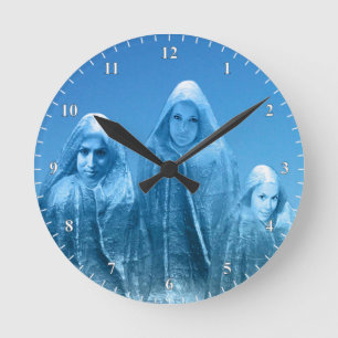 Ice Blue Sky Round Clock