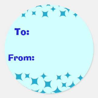 Ice Blue Snow / Stars sticker. To, From label