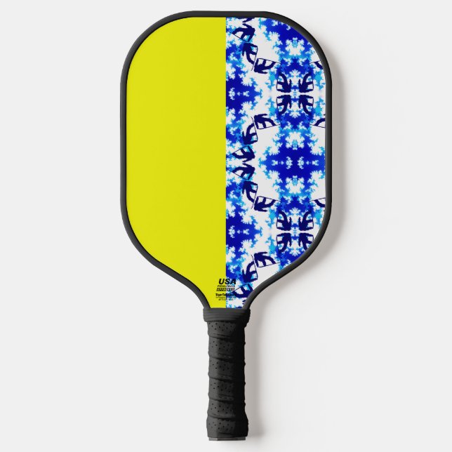 Ice Blue Snowboarder Sky Yellow Snowboarding Sport Pickleball Paddle (Front)
