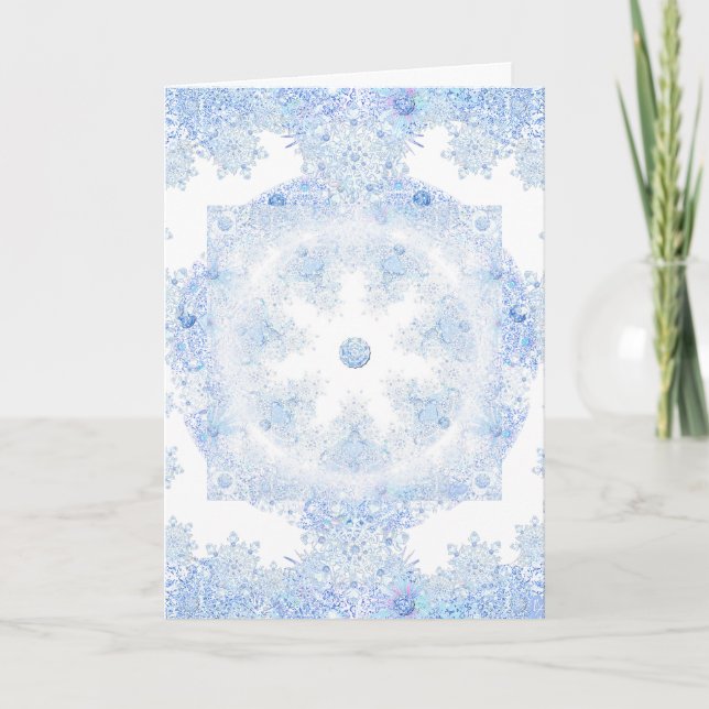 Ice Blue Snowflake Card (Front)