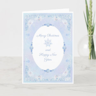 Ice Blue Snowflake Card