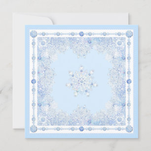 Ice Blue Snowflake Card