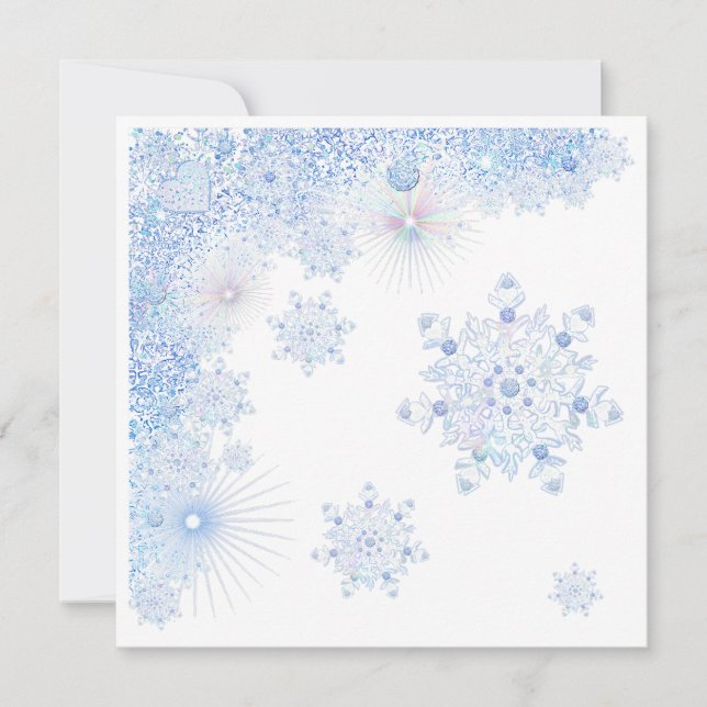 Ice Blue Snowflake Card (Front)