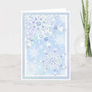 Ice Blue Snowflake Card