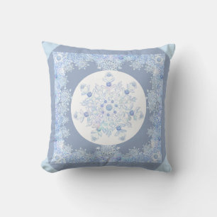 Ice blue snowflake cushion