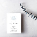 Ice Blue Snowflake Elegant Winter Wedding Save The Date<br><div class="desc">Ice blue snowflake winter wedding save the date with elegant calligraphy. Detailed icy blue snowflake design. Customise with your names and your wedding information in dark navy calligraphy and serif lettering. Designed to match our Icy Snowflake Winter Wedding Collection.</div>
