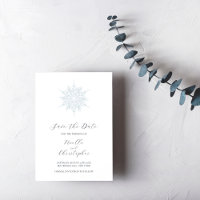Ice Blue Snowflake Elegant Winter Wedding