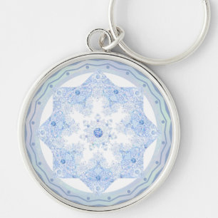 Ice Blue Snowflake Key Ring