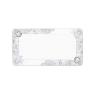 Ice blue snowflake label