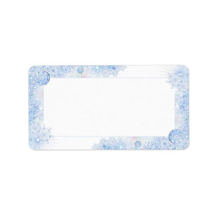 Ice blue snowflake label