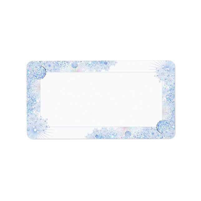 Ice blue snowflake label (Front)