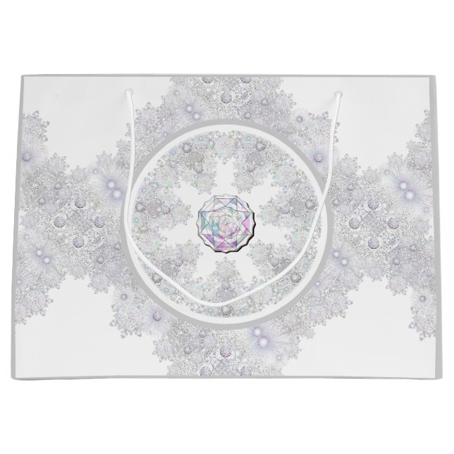 Ice blue snowflake large gift bag (Front)