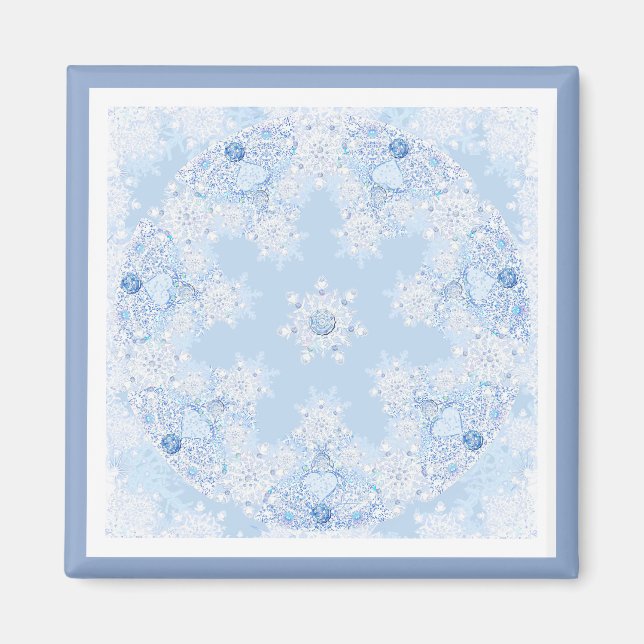 Ice Blue Snowflake Magnet (Front)