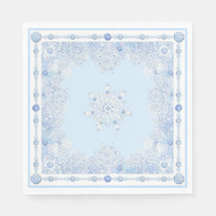 Ice blue snowflake napkin