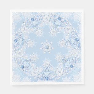 Ice blue snowflake napkin