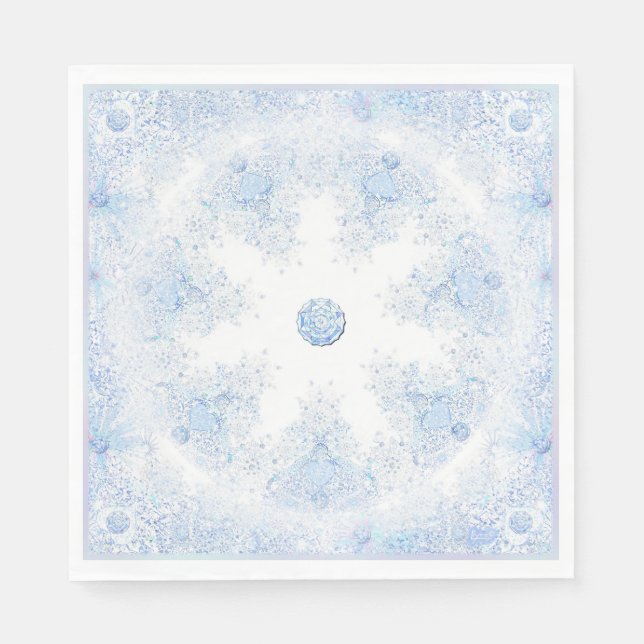 Ice blue snowflake napkin (Front)