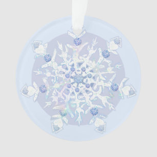 Ice Blue Snowflake Ornament