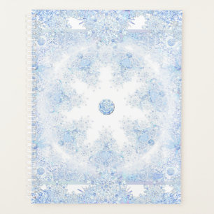 Ice blue snowflake planner
