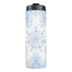 ICE BLUE SNOWFLAKE THERMAL TUMBLER