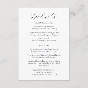 Ice Blue Snowflake Winter Wedding Details Enclosure Card