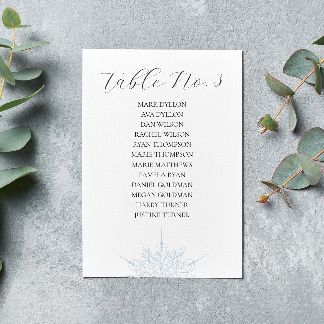 Ice Blue Snowflake Winter Wedding Seating Table Number (Creator Uploaded)