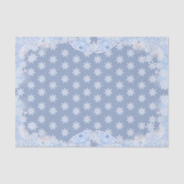 Ice blue snowflake wrapping paper (Front)