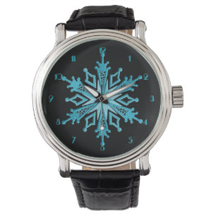 Ice Blue Snowflake Wrist Watch