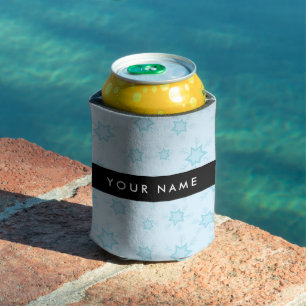 Ice Blue Snowflakes, Your name, Personalise Can Cooler