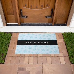 Ice Blue Snowflakes, Your name, Personalise Doormat