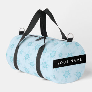 Ice Blue Snowflakes, Your name, Personalise Duffle Bag