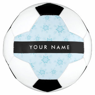 Ice Blue Snowflakes, Your name, Personalise Football