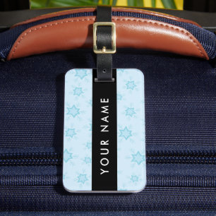 Ice Blue Snowflakes, Your name, Personalise Luggage Tag