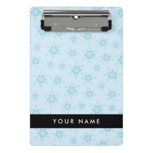 Ice Blue Snowflakes, Your name, Personalise Mini Clipboard