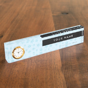 Ice Blue Snowflakes, Your name, Personalise Nameplate