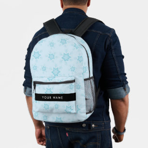 Ice Blue Snowflakes, Your name, Personalise Printed Backpack