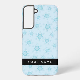 Ice Blue Snowflakes, Your name, Personalise Samsung Galaxy Case