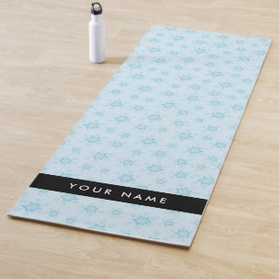 Ice Blue Snowflakes, Your name, Personalise Yoga Mat