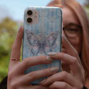 Ice Blue Steampunk Butterfly Case-Mate iPhone 14 Case