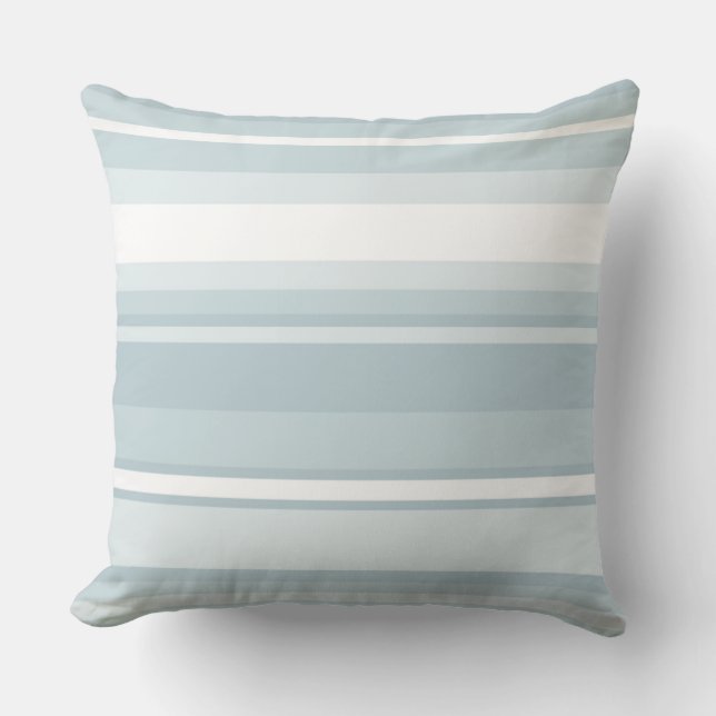 Ice blue stripes cushion (Front)