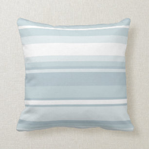 Ice blue stripes cushion