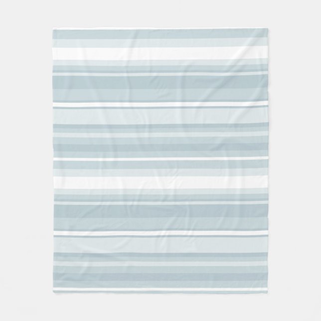 Ice blue stripes fleece blanket (Front)