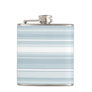 Ice blue stripes hip flask