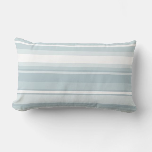 Ice blue stripes lumbar cushion (Front)