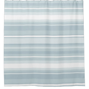 Ice blue stripes shower curtain