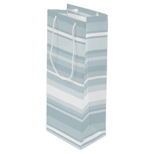 Ice blue stripes wine gift bag