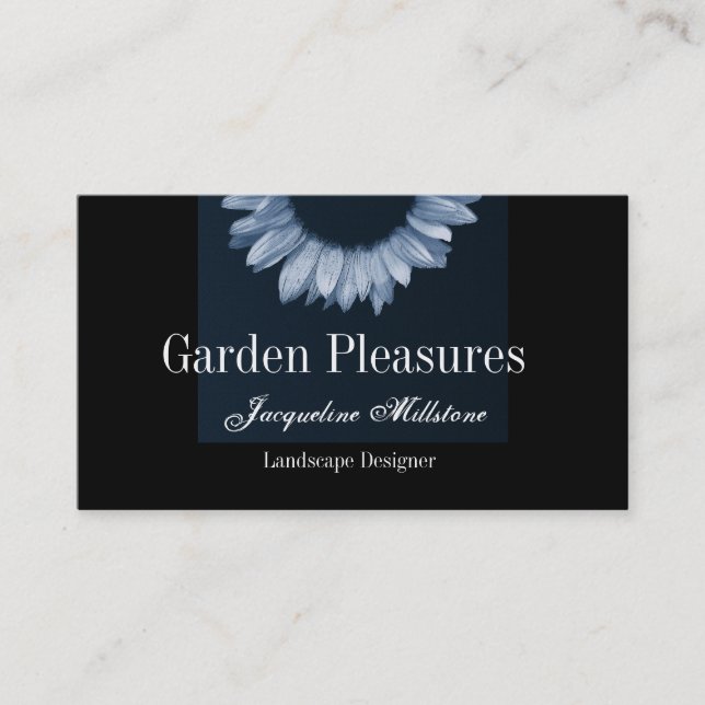 Ice Blue Sunflower Business Card (Front)