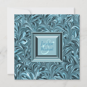 Ice Blue Teal Blue Wedding Invitation