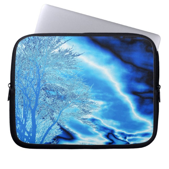 Ice Blue Tree Laptop Tree Sleeve (Front)