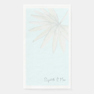 Ice Blue Tropical Couple Names II Wedding Napkin